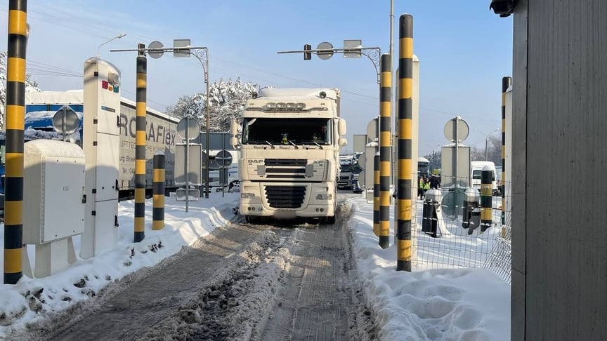 Грузовик на польско-украинской границе