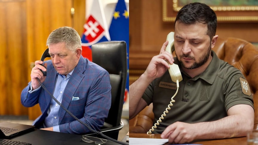 Прем’єр-міністр Словаччини Роберт Фіцо та президент України Володимир Зеленський