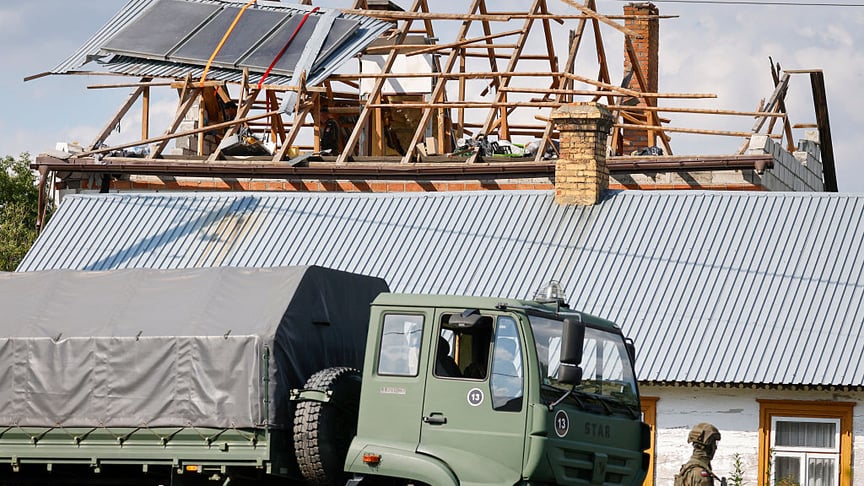 Пошкоджений будинок у селі Вирики-Воля після нальоту дронів на Польщу, 10 вересня 2025 рік