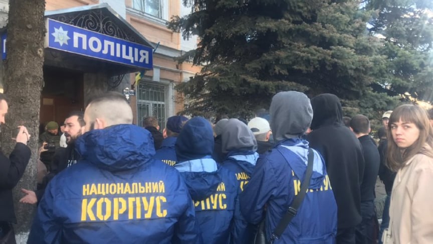 Ukraine Security Official Shoved By Member of Right-Wing Group