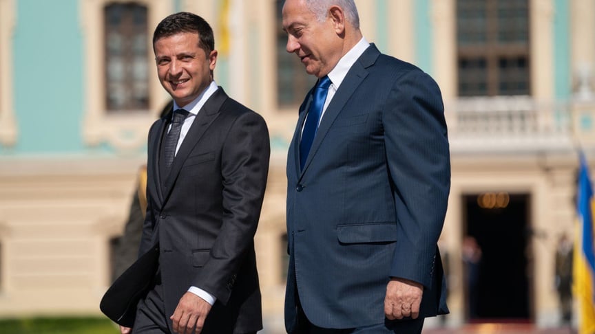 Президент Володимир Зеленський з прем’єр-міністром Ізраїлю Беньяміном Нетаньягу, 2019 року