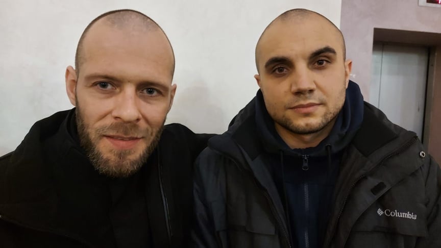 Ексбійці розформованої роти «Торнадо» Максим Глєбов (зліва) та Микита Куст