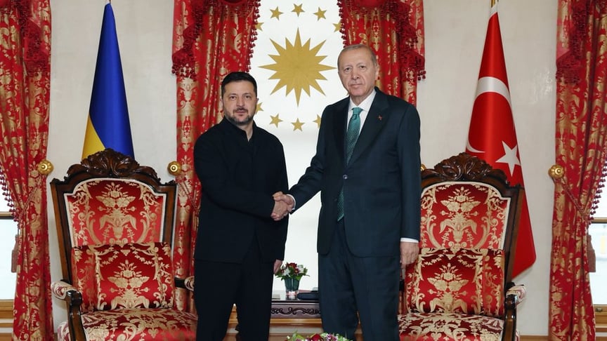 Президент Туреччини Реджеп Таїп Ердоган та президент України Володимир Зеленський, 31 жовтня 2026 року