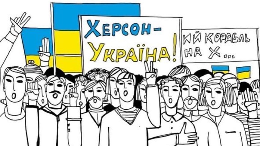 Russian invaders use flashbangs on peaceful protesters against pseudo-referendum in occupied Kherson
