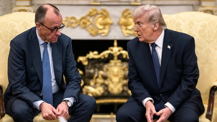 Канцлер Німеччини Фрідріх Мерц та президент США Дональд Трамп