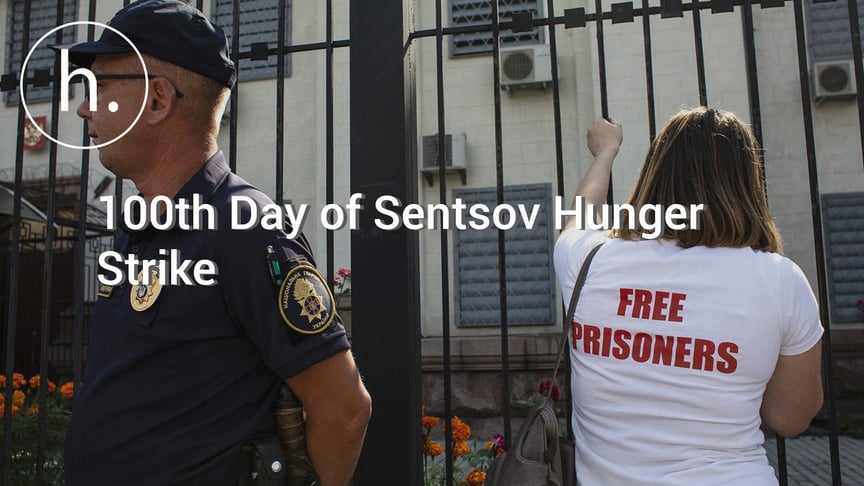 Demonstrators Show Support For Sentsov on 100th Day of Hunger Strike