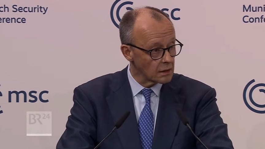 Канцлер Німеччини Фрідріх Мерц під час виступу на Мюнхенській безпековій конференції, 13 лютого 2026 року