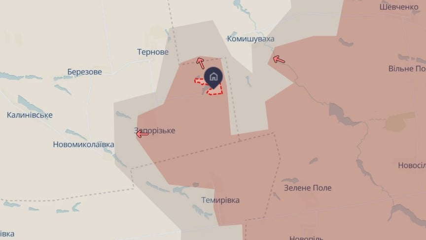 Села Запорізьке та Новогеоргіївка ан карті DeepState
