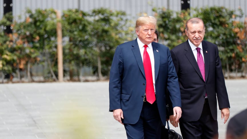 Президент США Дональд Трамп та президент Туреччини Реджеп Тайїп Ердоган під час саміту НАТО в Брюсселі, Бельгія, 11 липня 2018 року