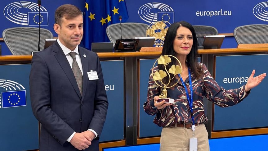 Уповноважений Верховної Ради з прав людини Дмитро Лубінець і віцепрезидентка Європейського парламенту Піна Пічерно