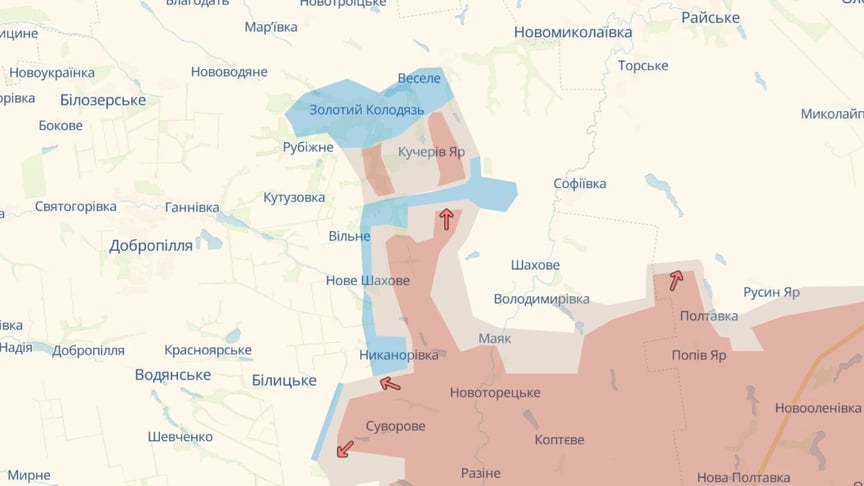 Линия боестолкновения на карте DeepSate