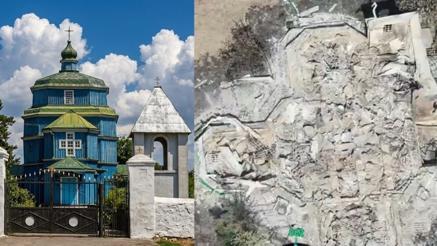 На Херсонщині росіяни зруйнували дерев’яну козацьку церкву, яку побудували без жодного цвяха