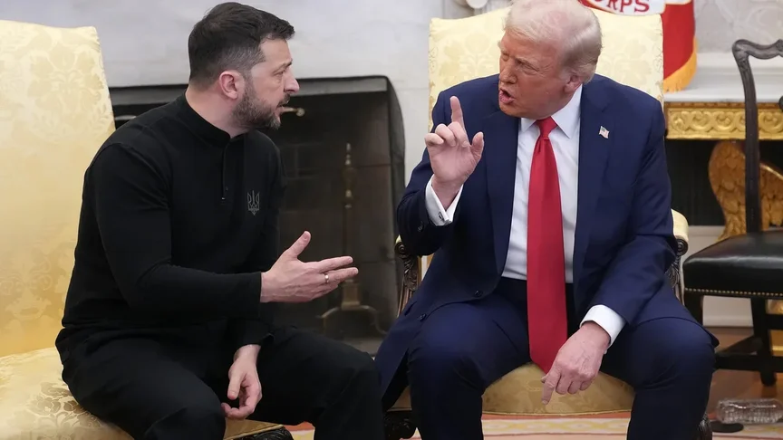 Зеленський і Трамп під час суперечки в Овальному кабінеті Білого дому, 28 лютого 2025 року