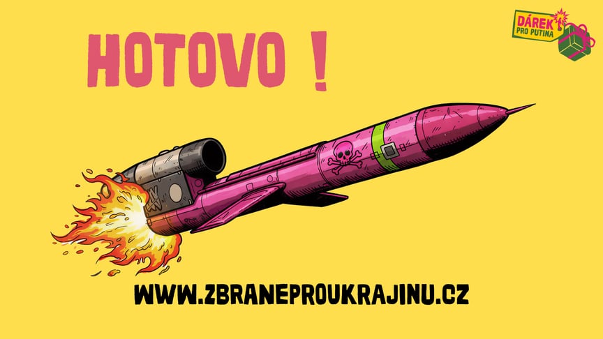 Ілюстрація збору чеських волонтерів на ракету «Фламінго» для України