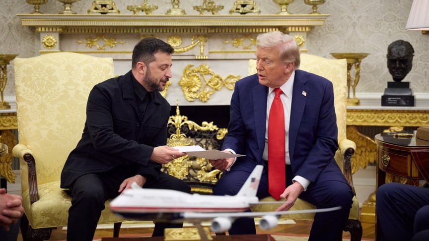 Президент Володимир Зеленський з американським колегою Дональдом Трампом у Білому домі, 19 серпня 2025 року