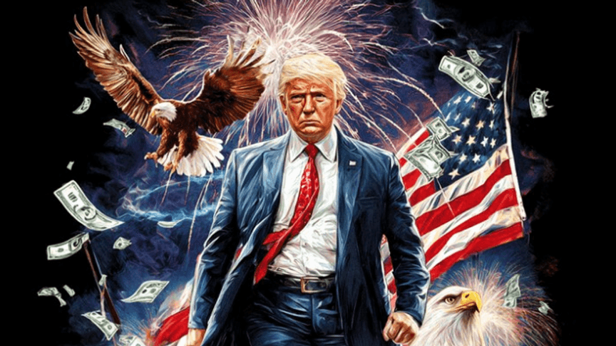 Ілюстрація Білого Дому, на якій зображений президент Дональд Трамп