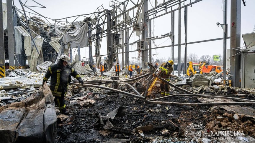 Знищений термінал «Нової пошти»