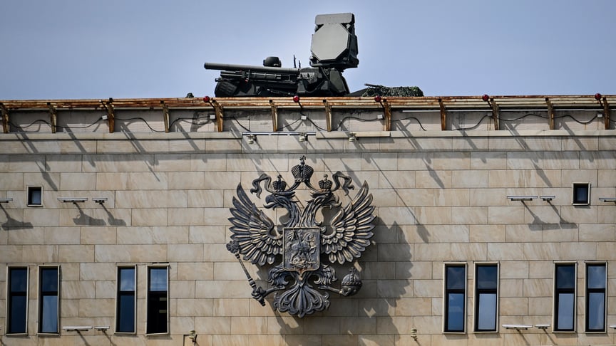 ЗРК «Панцирь» С-1 на крыше штаб-квартиры Министерства обороны россии в Москве, 5 мая 2026 года