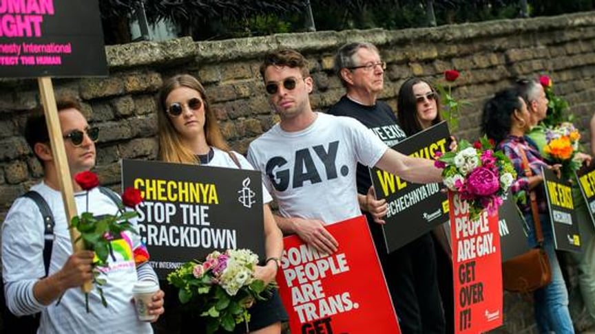 LGBT rights protest outside the Russian Embassy in Central London, 02.06.2017
