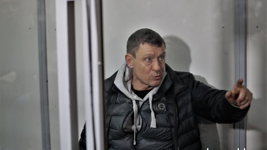 Підозрюваний у вбивстві доброволиці Аміни Окуєвої Ігор Редькін, Святошинський суд Києва, 14 січня 2020 року