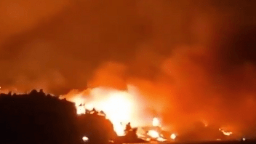 Скриншот з відео. Пожежі в Хорватії Скриншот з відео. Пожежі в Хорватії