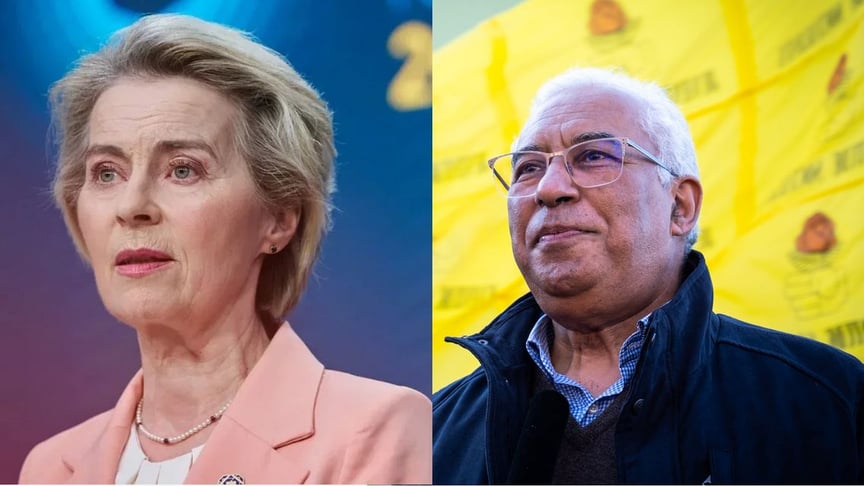 Президентка Європейської комісії Урсула фон дер Ляєн та голова Європейської ради Антоніу Кошта