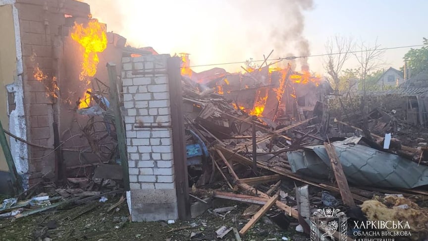 Наслідки російського удару по Новобаварському району Харкова