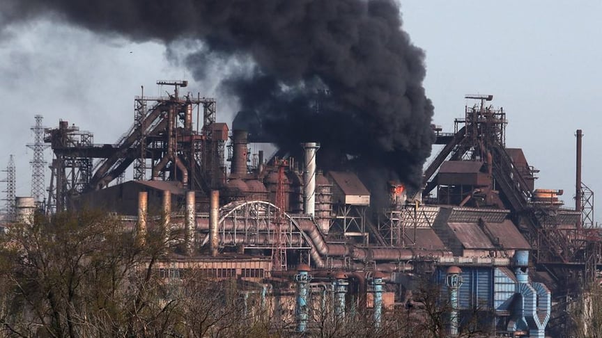 Improvised operating room collapses at Azovstal plant in Mariupol after Russian bombardment, killing wounded soldiers