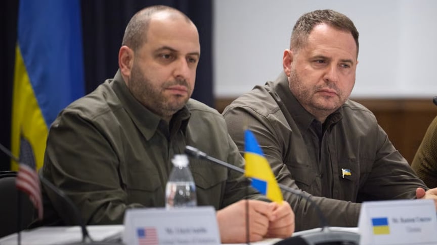 Рустем Умєров та Андрій Єрмак на засіданні у форматі "Рамштайн"