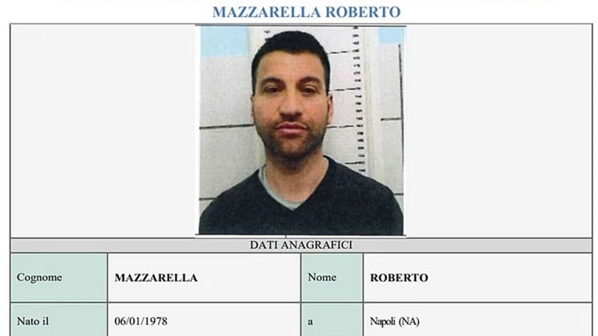 Скриншот. Заарештований глава мафіозного клану Роберто Маццарелла