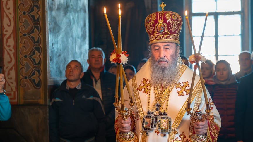 Митрополит УПЦ МП Онуфрій під час богослужіння. Ілюстративне фото
