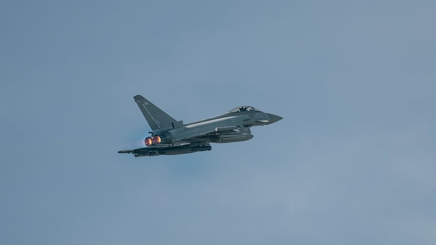 Британський винищувач Eurofighter Typhoon, який виконує місію у Польщі