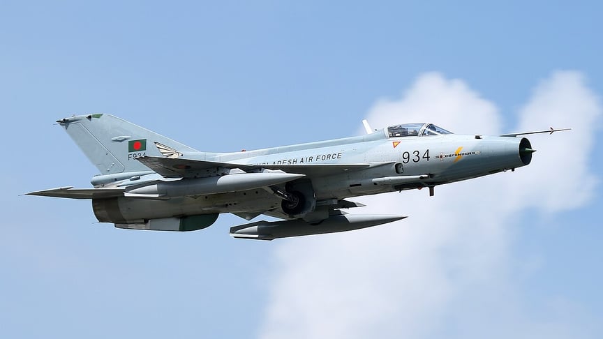 Винищувач F-7 — це експортна версія китайського J-7 — модифікації радянського МіГ-21