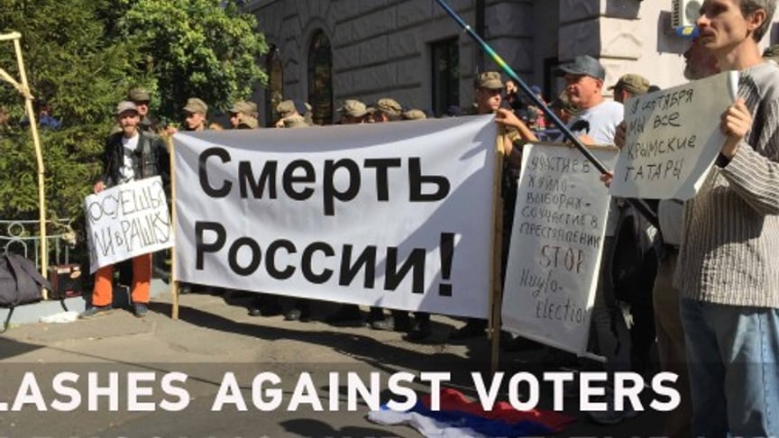 Clashes Against Voters At Russia's Embassy in Ukraine