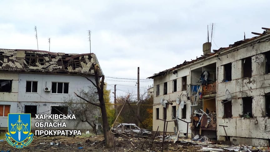 Наслідки російських обстрілів селища Борова, що на Харківщині, 24 жовтня 2023 року