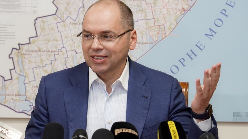 Новообраний міністр охорони здоров'я України Максим Степанов під час брифінгу в Одесі, 10 квітня 2019 року