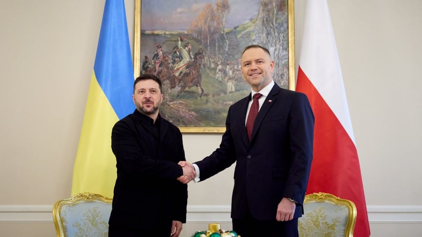 Ілюстративне фото. Зустріч Володимира Зеленського із Каролем Навроцьким у грудні 2025 року