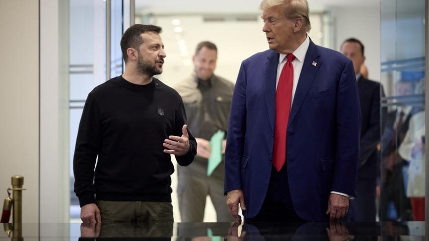 Володимир Зеленський під час зустрічі з Дональдом Трампом у вересні 2024 року Володимир Зеленський під час зустрічі з Дональдом Трампом у вересні 2024 року