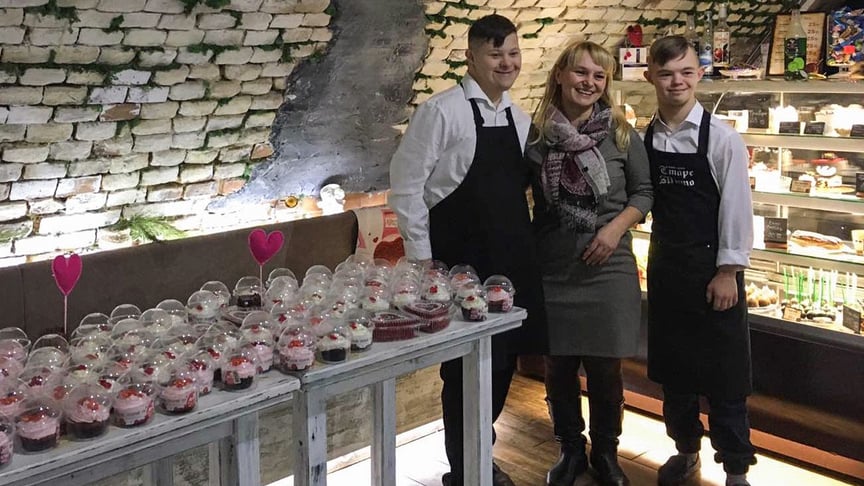 Andriy and Valentyn work at the "Stare misto" ("Old town") cafe in the western Ukrainian town of Lutsk that was founded by their parents.