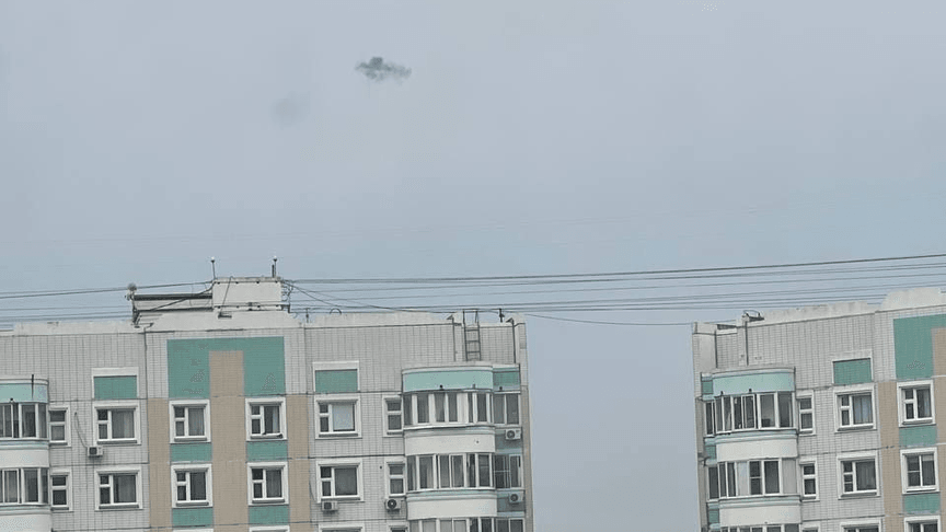 Взрыв в результате сбития воздушного шара в Москве