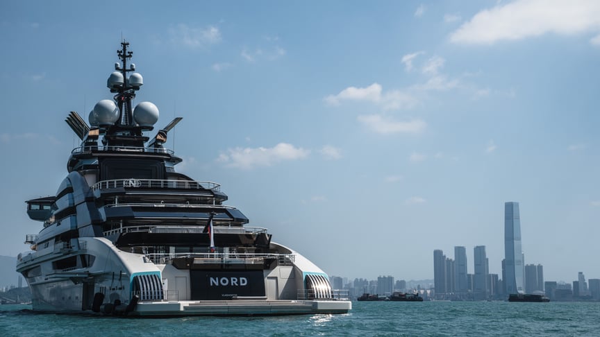 142-метрова супер’яхта Nord, пов’язана з російським олігархом Олексієм Мордашовим, у Гонконзі, Китай, 14 жовтня 2022 року