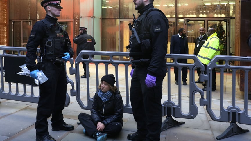Активістку Грету Тунберг затримали на акції у Лондоні, 23 грудня 2025 року