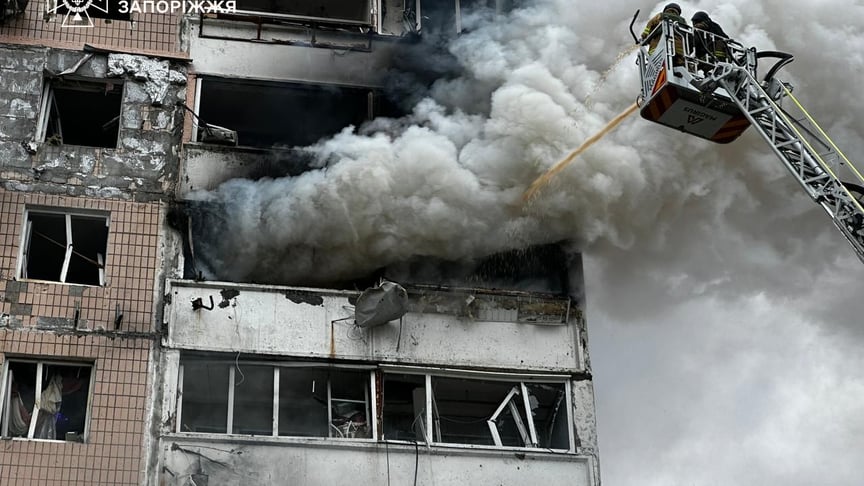 Последствия атаки в Запорожье