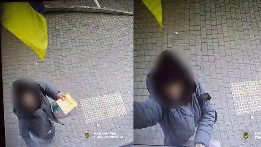 Відео з камер спостереження, на якому жінка зриває український прапор в Одесі Відео з камер спостереження, на якому жінка зриває український прапор в Одесі