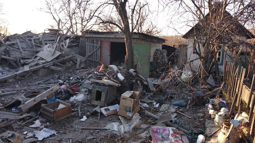Зруйнований будинок селища Південне