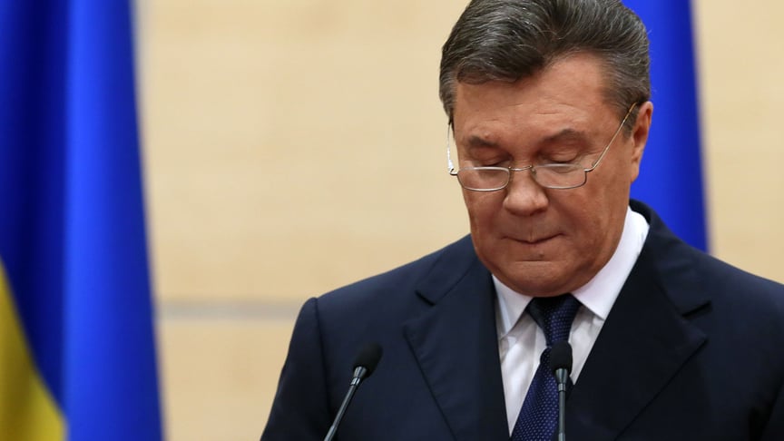 Disgraced Ukrainian president Viktor Yanukovych, who fled to Russia following the Euromaidan in 2014.