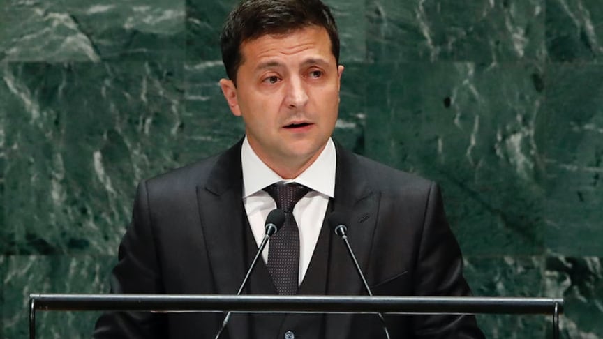 President of Ukraine Volodymyr Zelenskyy speaks during the general debate of the 74th session of the General Assembly of the United Nations at United Nations Headquarters in New York, USA on September 25, 2019