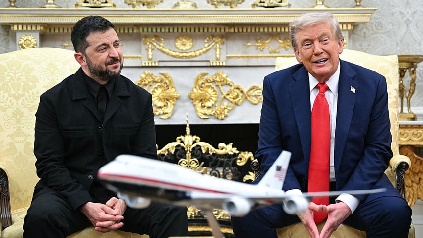 Президенти України та США Володимир Зеленський та Дональд Трамп зустрічаються в Овальному кабінеті, 18 серпня 2025 року