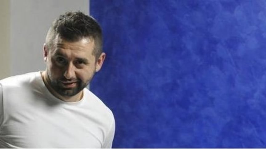 Servant of the People parliamentary faction leader David Arakhamia gets ready for a polygraph test, Kyiv, Ukraine, October 23 2019