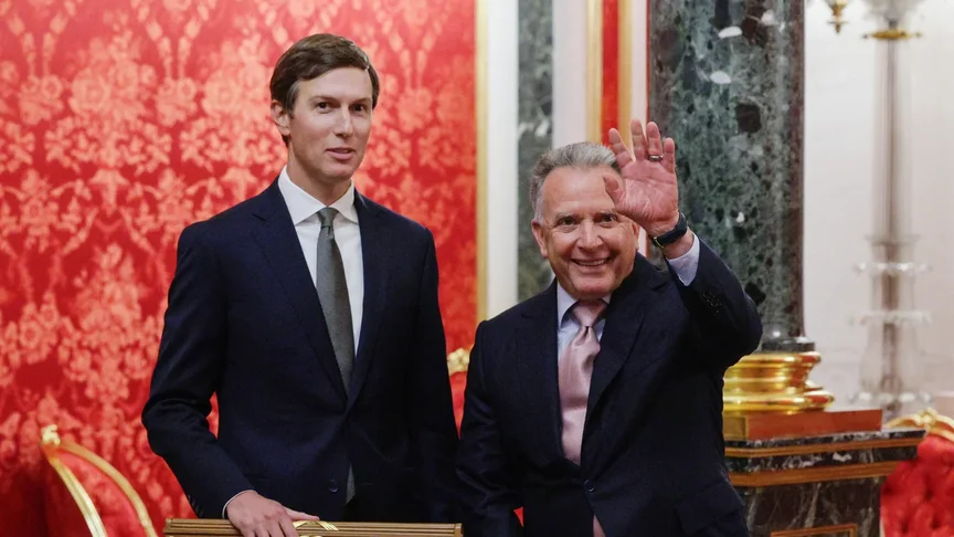 Спецпосланці президента США Стів Віткофф і Джаред Кушнер на зустрічі з російським главою володимиром путіним у кремлі